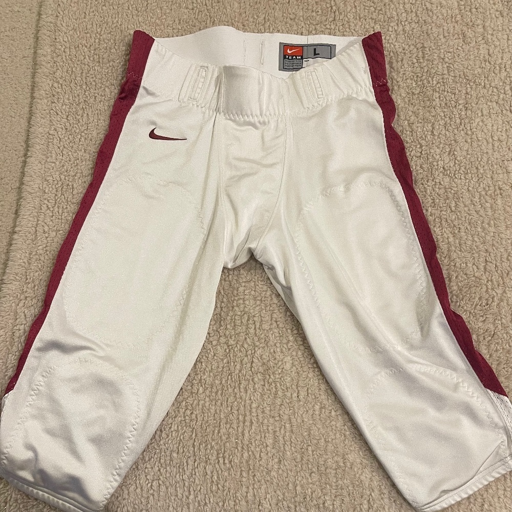 Nike Pro Vented Football Pants White Maroon